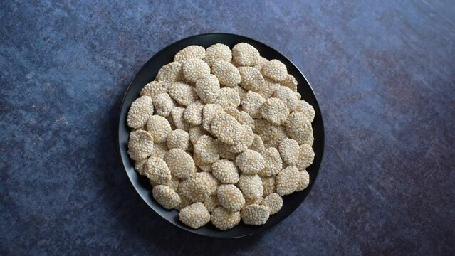 Revadi Indian traditional sweet made from sesame seeds