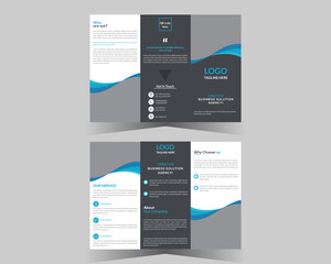 Trifold brochure design and vector template.