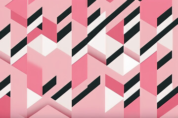 Obraz premium Abstract minimalist background with pink, white and black colors and geometry