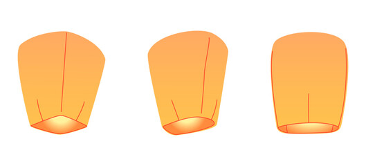 Sky lantern icon in cartoon style isolated on white background. Light source symbol stock vector illustration © Lidiia Shapoval