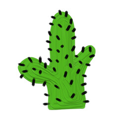 Cactus oil painting. Cactus illustration. Hand painted.