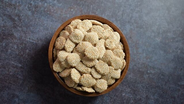 Revadi Indian traditional sweet made from sesame seeds