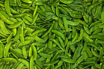 fresh green snow beans in market
