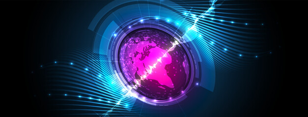 Technology data background, idea of global business solution