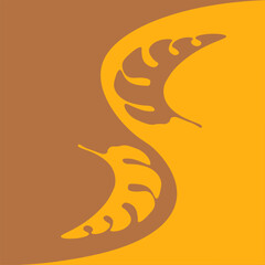 Floral abstract elements. Palm leaves abstract shapes. Floral Botanical composition. Modern trendy Matisse minimal style. Floral poster, invite.