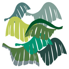 Floral abstract elements. Palm leaves abstract shapes. Floral Botanical composition. Modern trendy Matisse minimal style. Floral poster, invite.