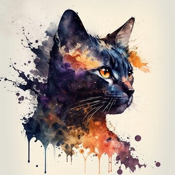 Fototapeta Watercolor Cat 