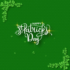 St. patrick's day design, with green clover letter.