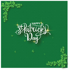 St. patrick's day design, with green clover letter.