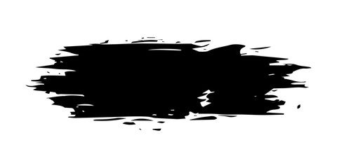 Line brush. Black color stripe isolated on white background. Vintage brush strokes. Hand draw dirty strips. Marker design frame. Grunge texture. Smudged shape. Handmade element. Vector illustration - obrazy, fototapety, plakaty