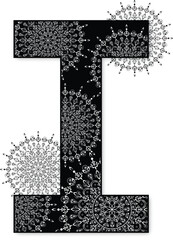 Alphabet I Mandala Letter Decorative Banner Template