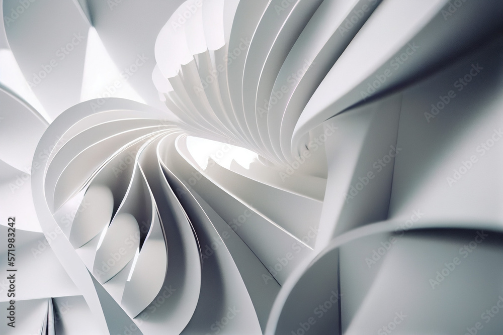 Wall mural abstract white design background. created with generative ai technology