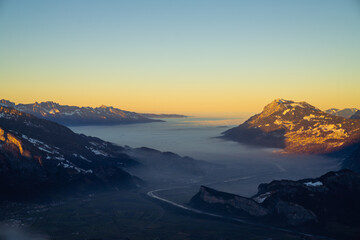 sunset in the mountains
