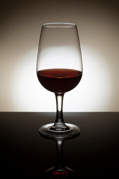 Backlit glass of port wine