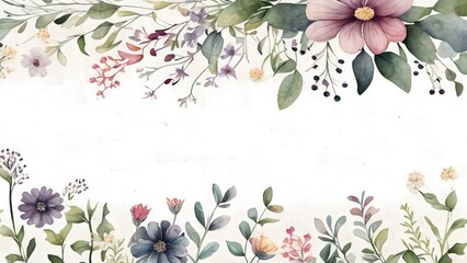 Floral background Illustration with typo or text space, template