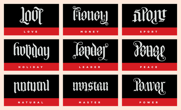 Collection set of ambigram words