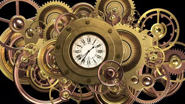 Steampunk running clock