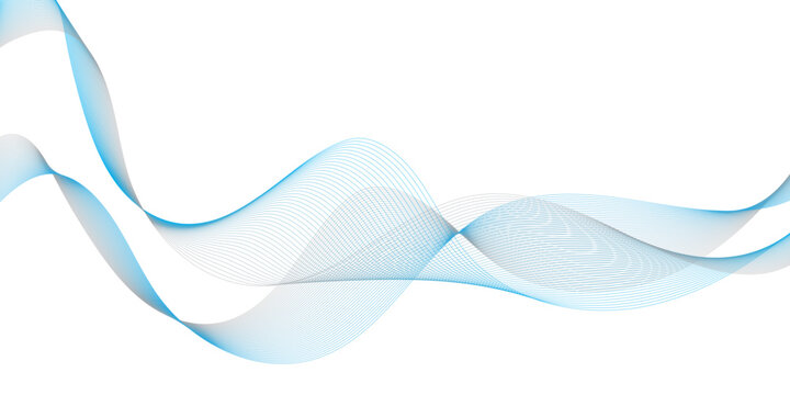 Abstract blue wave line on white background, Colorful blue moving lines design, abstract technology concept background. design used for banner, template, wallpaper background and many more.