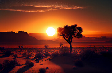 generative ai, Image of a sunset on a safari
