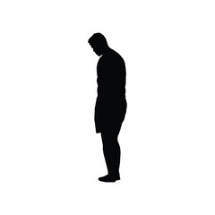Sad man vector silhouette