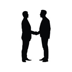 Businessman handshake vector silhouette