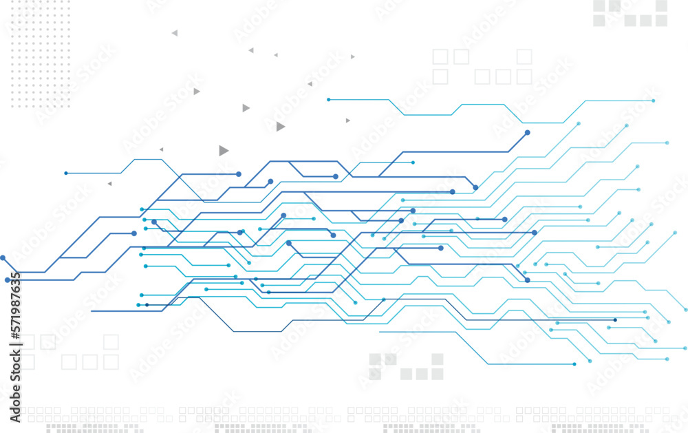 Fototapete abstract futuristic circuit board illustration, circuit board with various technology elements. circ