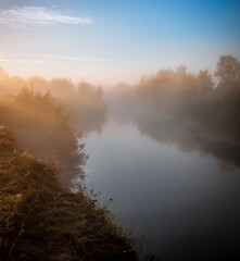 Meadow and river Goryn are located in Ukraine, Rivne region.