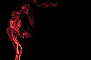 Swirling abstract red smoke