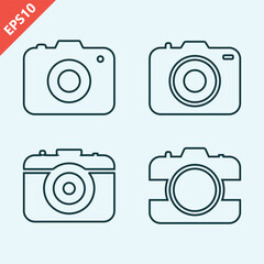 hand drawn camera photo icon design vector flat isolated illustration