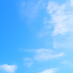 Naklejka na ściany i meble Blue sky with small amount of clouds - generative ai