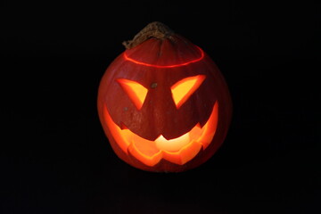 Jack O' Lantern lit in the dark