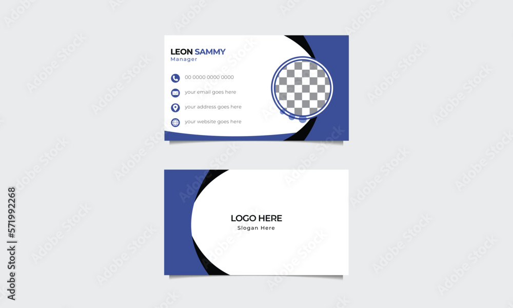 Poster double-sided simple and clean business card design. vector name card.