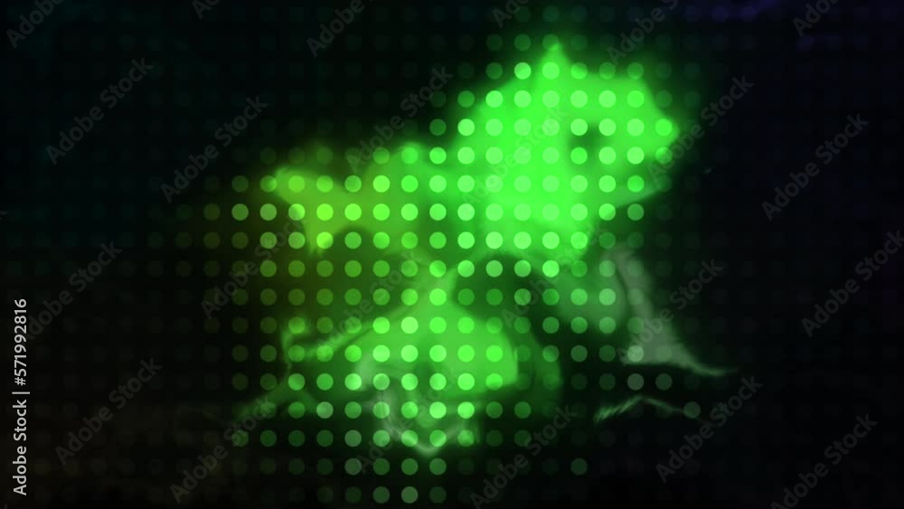 Poster dots and glowing spots on black background. motion. background with shining spot and dots on black b