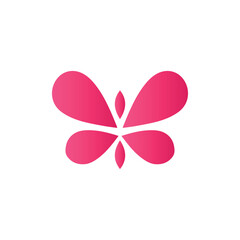 pink feminine butterfly logo symbol simple drawing design, graphic, minimalist.logo