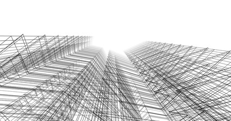 Fototapeta premium abstract architecture 3d rendering 3d illustration