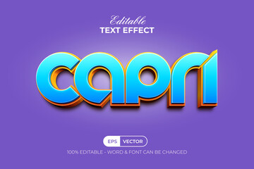 3D Text Effect Capri Style. Editable Text Effect.