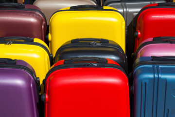 Fototapeta premium Rows of luggage for sale