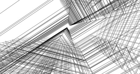 modern office buildings on white background 3d rendering