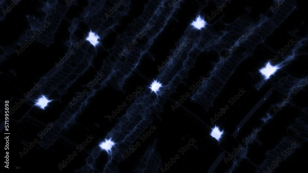 Poster luminous grid with dots and lines of energy. motion. abstract radiation bands in grid with energy. g