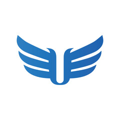 u logo wings logo symbol for players design, graphic, minimalist.logo