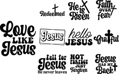 Fototapeta premium Christian Retro Easter Jesus SVG Bundle, Christian Bundle SVG, Scripture Bundle, Instant Download, Bible Verse Bundle, Cut Files for Cricut, Religious SVG, Jesus, God, Faith svg dxf