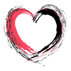 Heart. Heart painted with strokes of paint. Background for card design for lovers. Vector