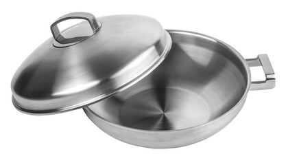 Open stainless steel cooking pot