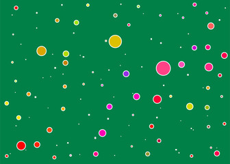 vector image with confetti on a green background