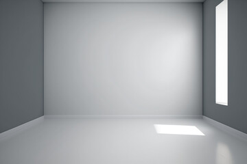 empty white room with wall and window