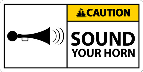 Caution Sound Your Horn Symbol Sign On White Background