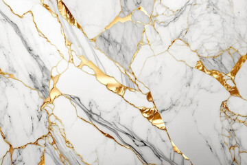 Luxury marble texture background white gold. Natural stone material pattern Generative AI