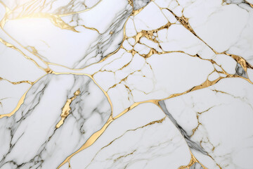 Luxury marble texture background white gold. Natural stone material pattern Generative AI