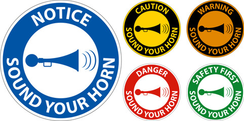 Caution Sound Your Horn Symbol Sign On White Background