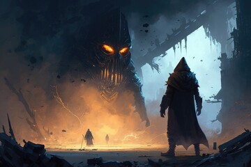 dramatic conflicts and battles that threaten to destroy the supernatural world, from powerful villains and dark magic to apocalyptic threats. AI generation.